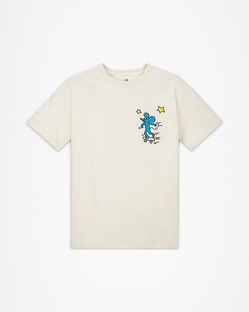 Dámské T-Shirts Converse x Keith Haring Mouse Béžový | CZ SJML97